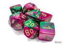 Chessex Gemini Green-Purple/Gold Polyhedral 7-Dice Set