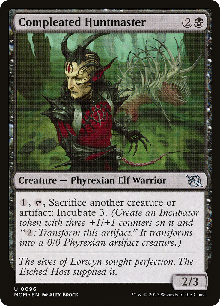 cards that make creatures unblockable mtg Compleated Huntmaster [March of the Machine]