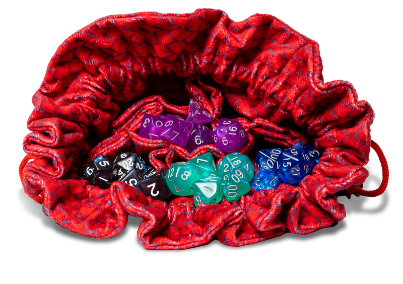 FanRoll Velvet Dice Bag Dragon Storm Red