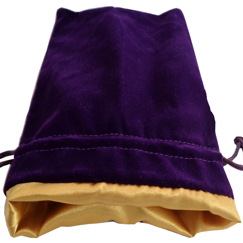 Velvet Dice Bag Purple with Gold Satin