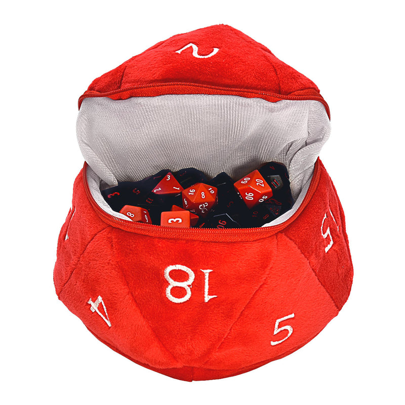 Dungeons & Dragons D20 Red and White Dice Bag