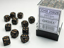 Chessex Opaque Black/Gold 12mm d6 Dice Block