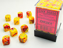 Chessex Gemini Red-Yellow/Silver 12mm d6 Dice Block