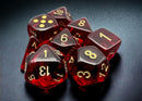 Chessex Lab Dice Translucent Crimson/Gold Polyhedral 7-Die Set