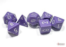 Chessex Opaque Purple/White Polyhedral 7-Dice Set