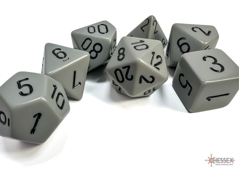 Chessex Opaque Dark Grey/Black Polyhedral 7-Dice Set