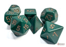 Chessex Opaque Dusty Green/Copper Polyhedral 7-Dice Set
