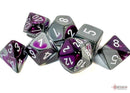 Chessex Gemini Purple-Steel/White Polyhedral 7-Dice Set