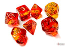 Chessex Gemini Translucent Red-Yellow/Gold Polyhedral 7-Dice Set