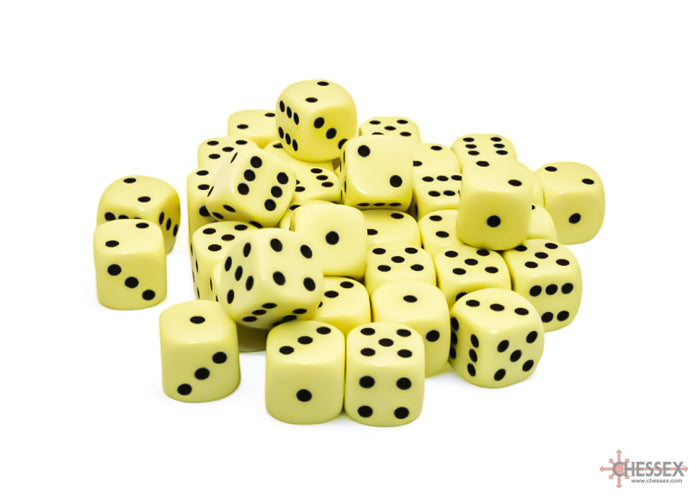 Chessex Opaque Pastel Yellow/Black 12mm d6 Dice Block