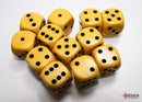 Chessex Opaque Yellow/Black 16mm d6 Dice Block
