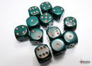 Chessex Opaque Dusty Green/Copper 16mm d6 Dice Block