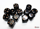 Chessex Opaque Black/Gold 16mm d6 Dice Block