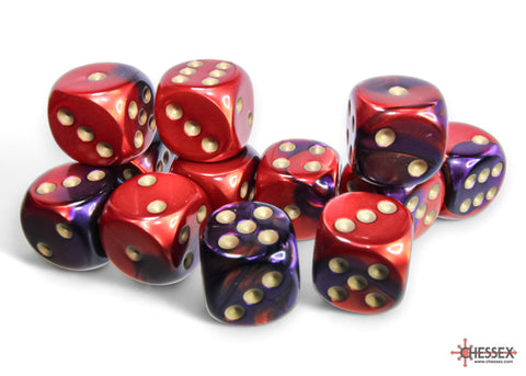 Chessex Gemini Purple-Red/Gold 16mm d6 Dice Block