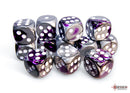 Chessex Gemini Purple-Steel/White 16mm d6 Dice Block