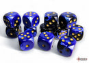 Chessex Gemini Black-Blue/Gold 16mm d6 Dice Block