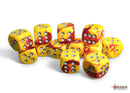 Chessex Gemini Red-Yellow/Silver 16mm d6 Dice Block