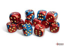 Chessex Gemini Red-Teal/Gold 16mm d6 Dice Block