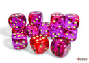 Chessex Gemini Translucent Red-Violet/Gold 16mm d6 Dice Block