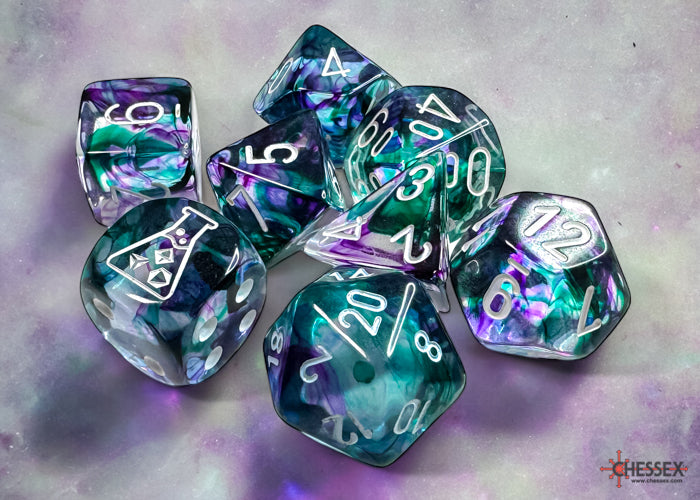 Chessex Lab Dice Nebula Fluorite/white Polyhedral 7-Dice Set