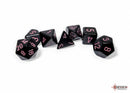Chessex Opaque Black/Pink Polyhedral 7-Dice Set