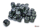 Chessex Opaque Black/Green 12mm d6 Dice Block