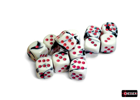 Chessex Gemini Black-White/Pink 16mm d6 Dice Block