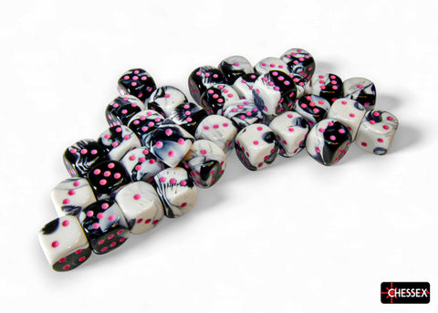 Chessex Gemini Black-White/Pink 12mm d6 Dice Block