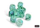 Chessex Borealis Kelp/Light Green Luminary 16mm d6 Dice Block