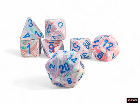 Chessex Festive Mega-hedral Pop Art/Blue 7-Die Set