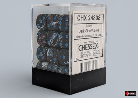 Chessex Brush Dark Side/Blue 12mm d6 Dice Block