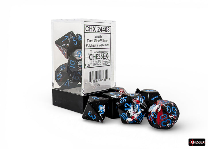 Chessex Brush Polyhedral Dark Side/Blue 7-Die Set