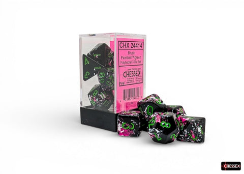 Chessex Brush Polyhedral Paintball/Green 7-Die Set