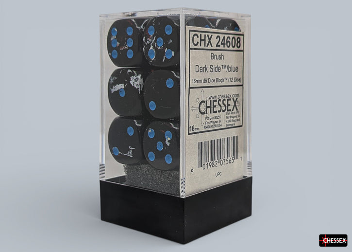Chessex Brush Dark Side/Blue 16mm d6 Dice Block