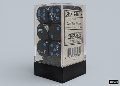 Chessex Brush Dark Side/Blue 16mm d6 Dice Block
