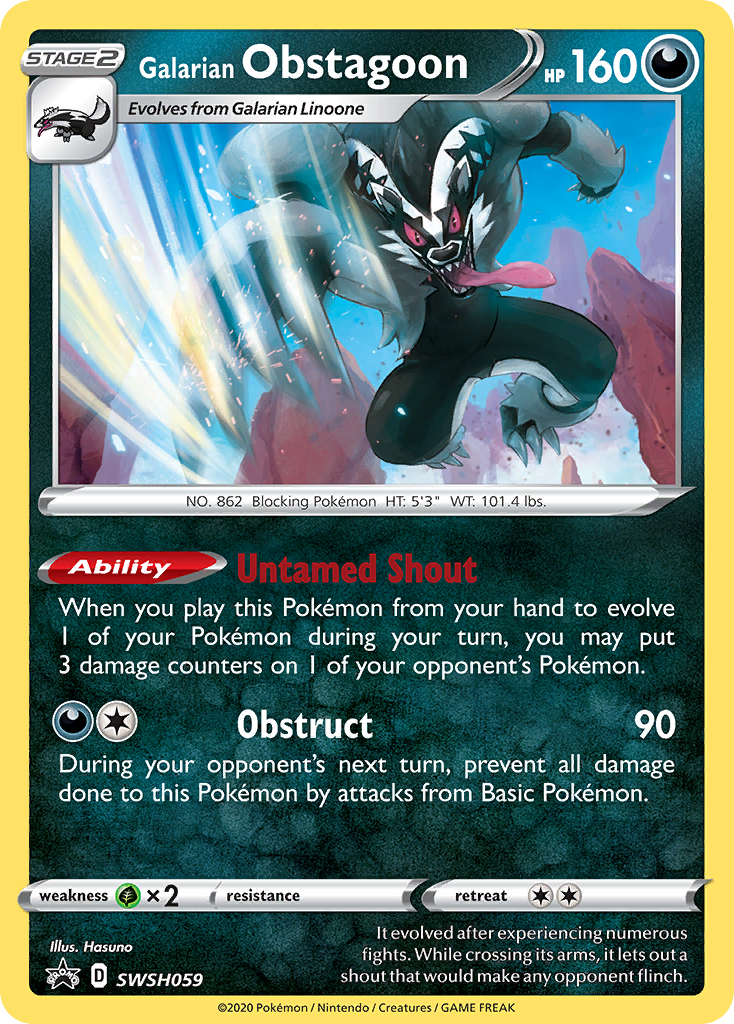 Galarian Obstagoon - SWSH059/307 - SWSH Sword & Shield Promo Cards Holofoil