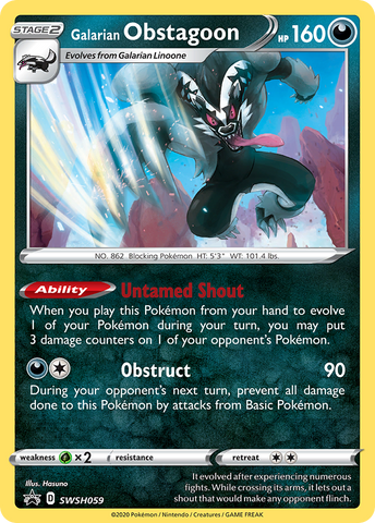 Galarian Obstagoon - SWSH059/307 - SWSH Sword & Shield Promo Cards Holofoil
