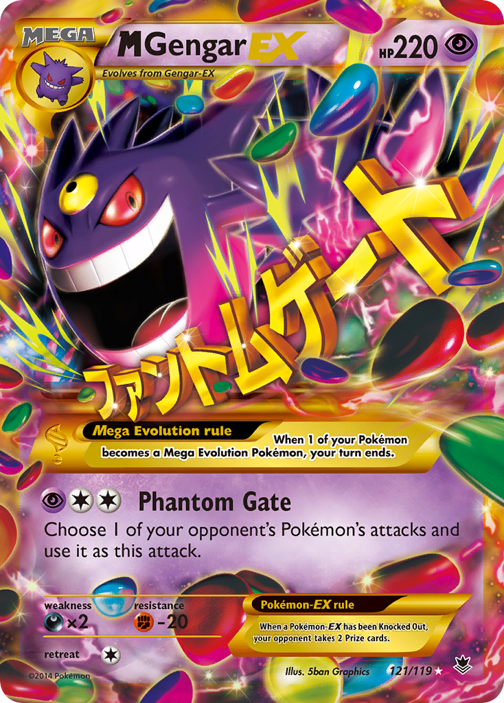 M Gengar EX (121 Secret Rare)/119 - XY  Phantom Forces Holofoil