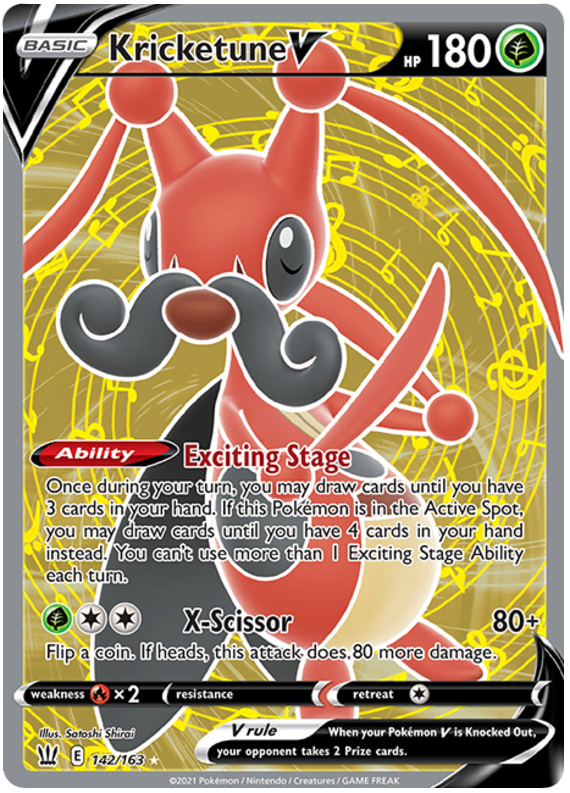 Kricketune V (Full Art) 142/163 - SWSH05 Battle Styles Holofoil