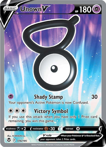 Unown V (Full Art) 176/195 - SWSH12 Silver Tempest Holofoil