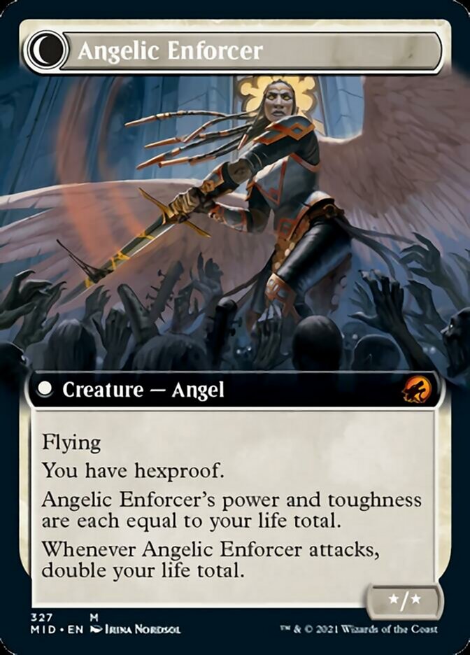 Enduring Angel (Extended Art) (MID-327) - Innistrad: Midnight Hunt: (Extended Art, Double Faced Transform)