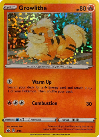 Growlithe - 4/15 4 - McDonalds Promos 2022 Holofoil