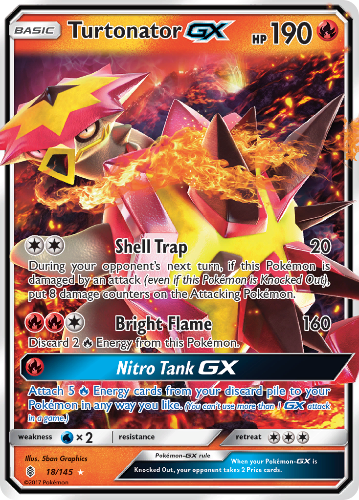 Turtonator GX 18/145 - SM  Guardians Rising Holofoil