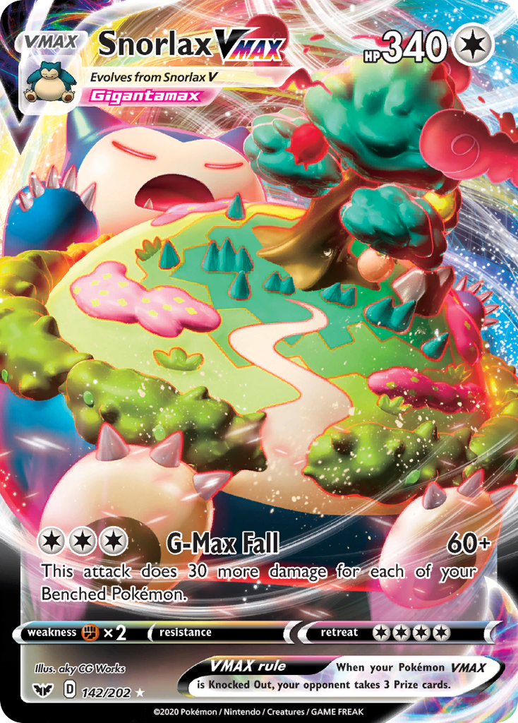 Snorlax VMAX 142/202 - SWSH01 Sword & Shield Base Set Holofoil