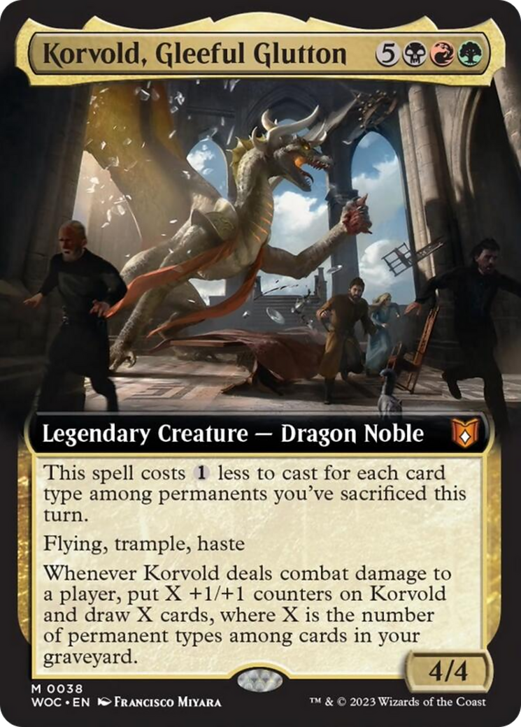 Korvold, Gleeful Glutton (Extended Art) (WOC-038) - Wilds of Eldraine Commander: (Extended Art)