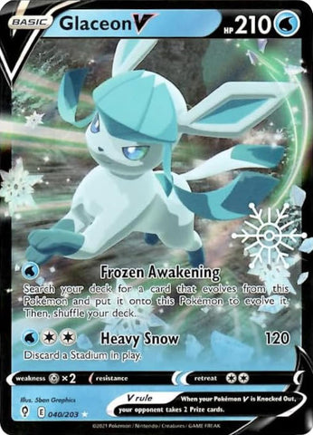 Glaceon V - 040/203 (Holiday Calendar) 40 - Miscellaneous Cards & Products Holofoil