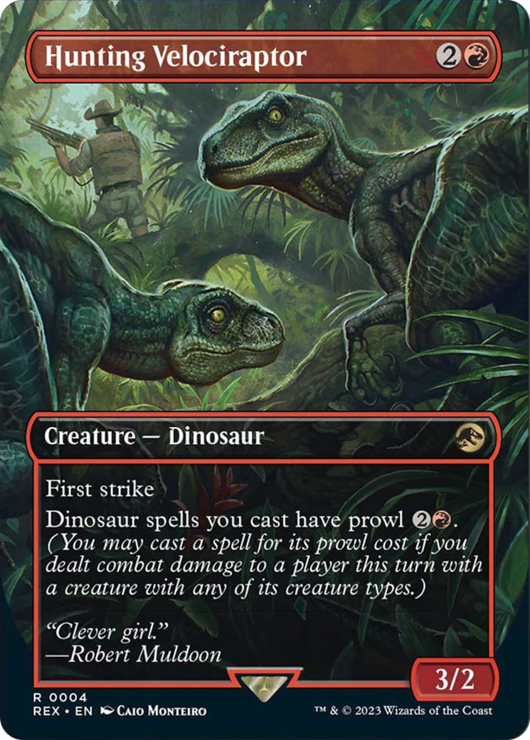 Hunting Velociraptor (Borderless) (REX-004) - Jurassic World Collection (Borderless)