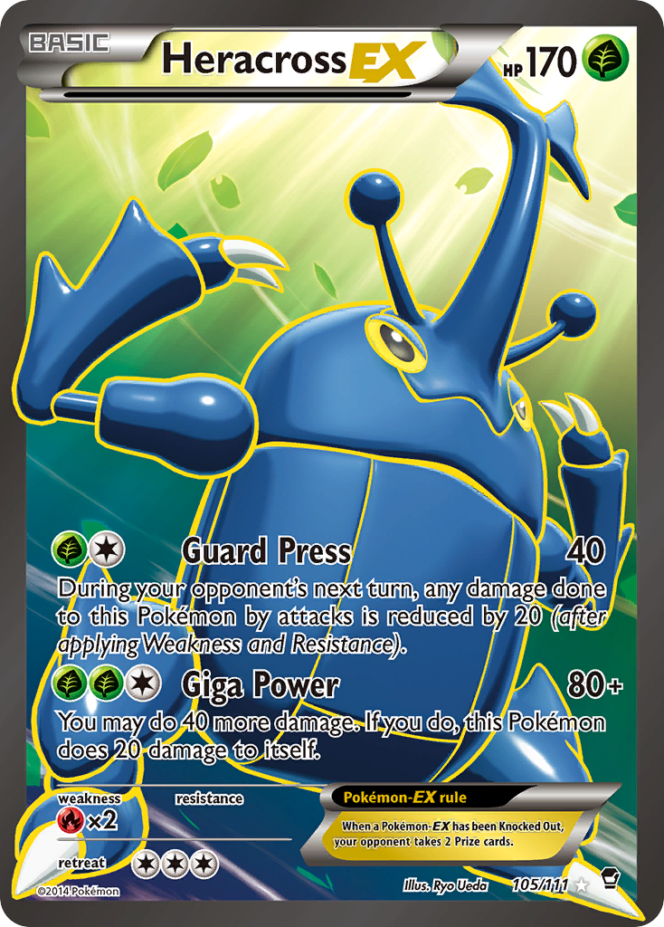 Heracross EX (105 Full Art) 105/111 - XY  Furious Fists Holofoil