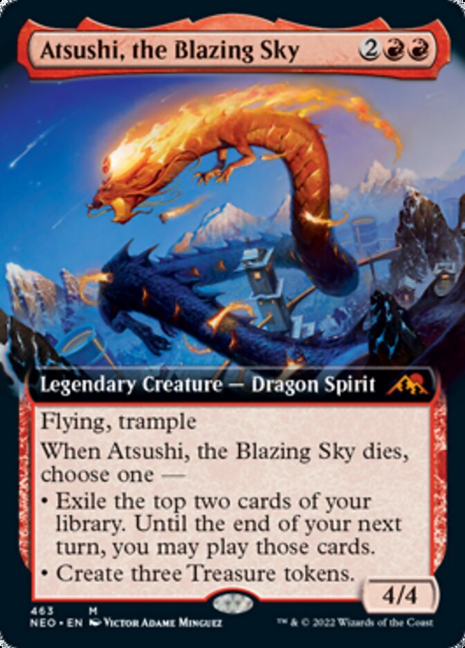 Atsushi, the Blazing Sky (Extended Art) (NEO-463) - Kamigawa: Neon Dynasty: (Extended Art)