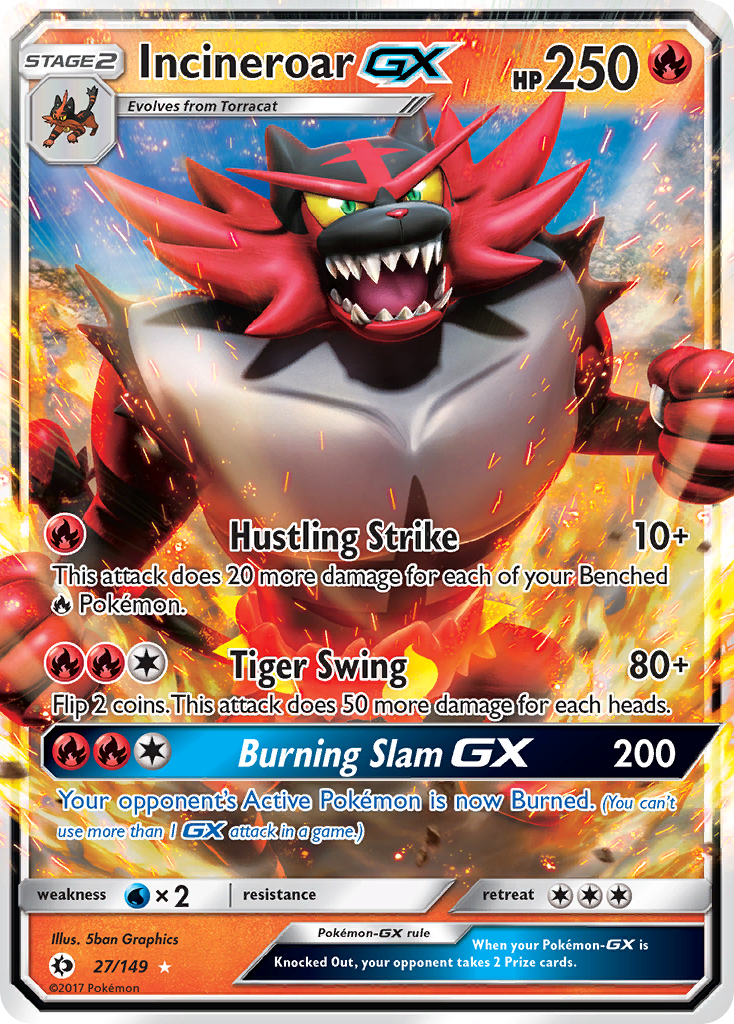 Incineroar GX - 27/149 - Jumbo Cards Holofoil